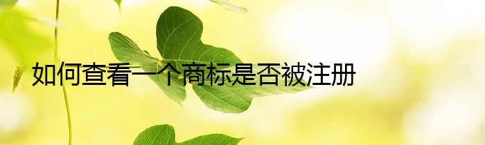 如何查看一個商標是否被注冊